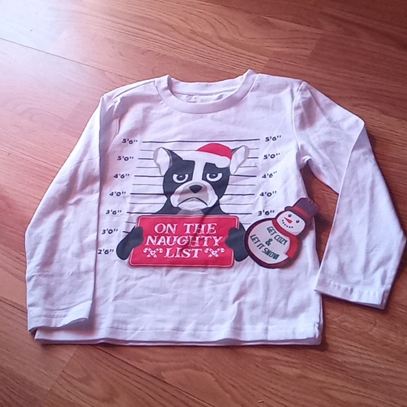 NFS.        kids, boys,  girls unisex XMAS  shirt, mug shot, naughty list. SZ 4 - Picture 3 of 6